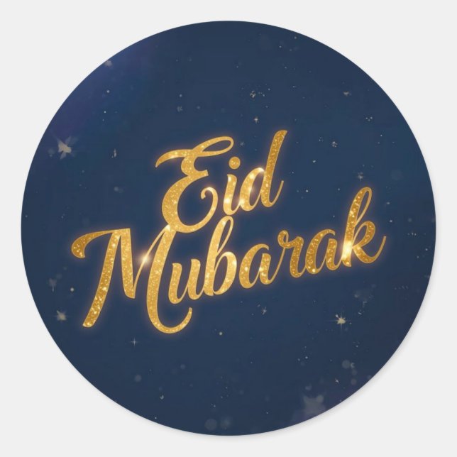 Eid Mubarak Muslim Classic Round Sticker (Front)
