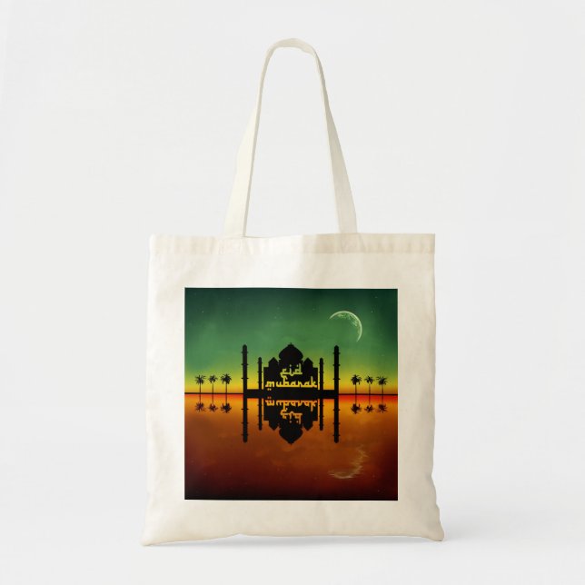 Eid Mubarak Night Reflection Tote Bag (Front)