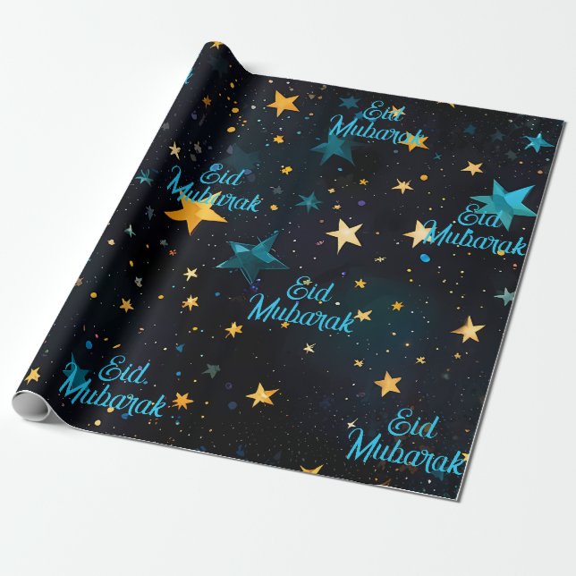 Eid Mubarak or Ramadan Mubarak Custom  Wrapping Paper (Unrolled)