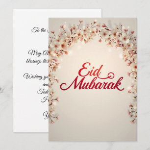 Eid mubarak Personalised Floral Greeting Card