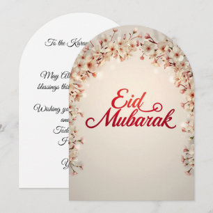 Eid mubarak Personalised Floral Greeting Card