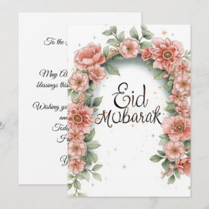 Eid mubarak Personalised Floral Greeting Card