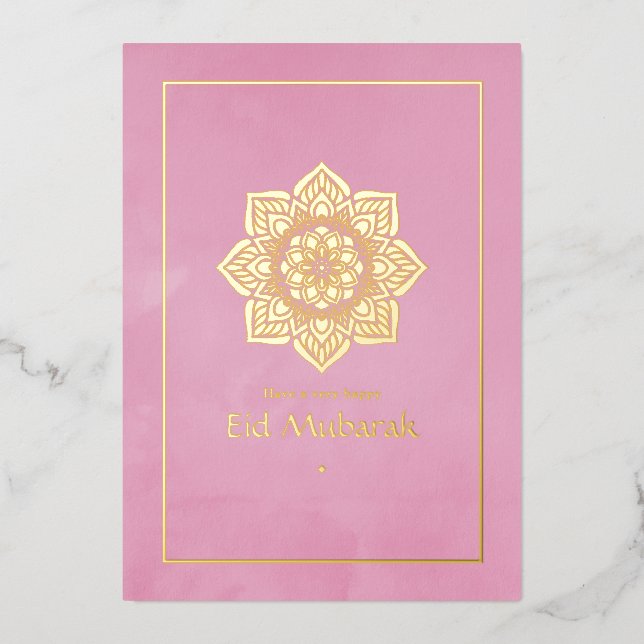 Eid Mubarak Pink and Gold (Front)