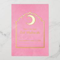 Eid Mubarak Pink and Gold