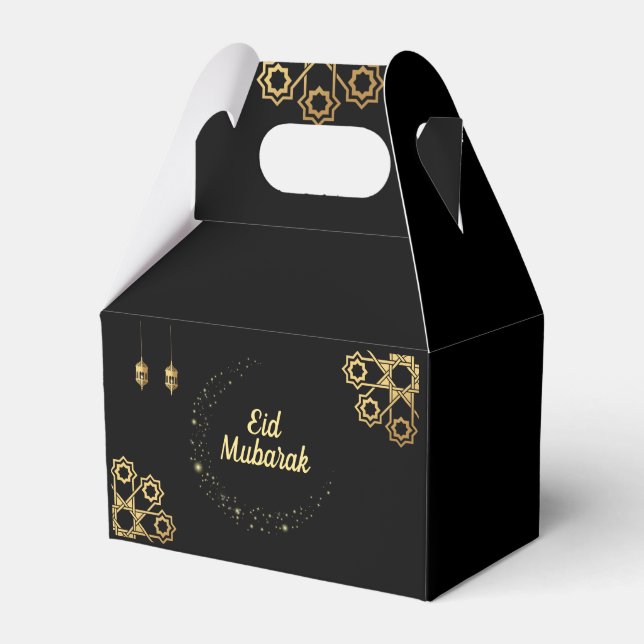 Eid Mubarak / Ramadan Kareem Golden Customise Favour Box (Front Side)