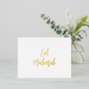 Eid Mubarak Simple Gold Foil Holiday Postcard