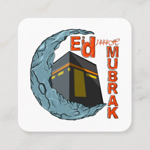 Eid mubarak square business card