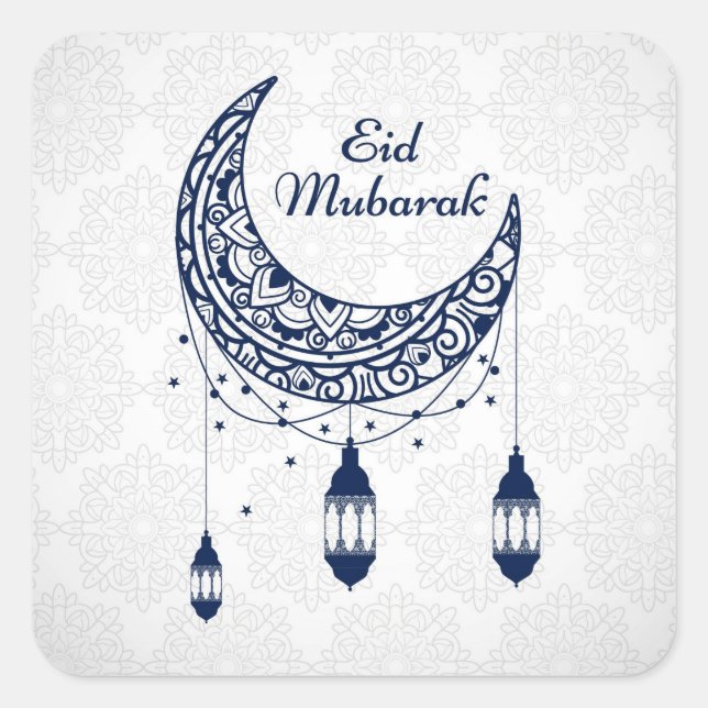 Eid Mubarak Square Sticker (Front)