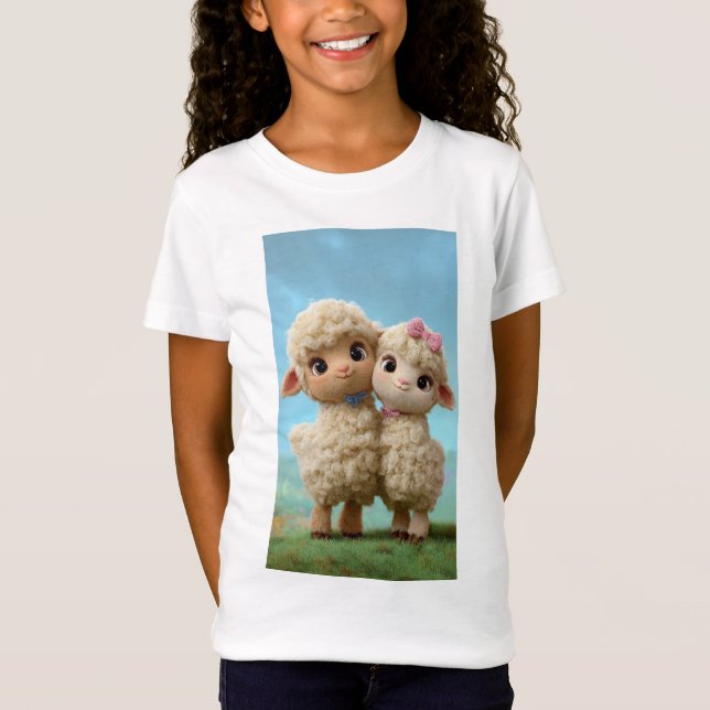 Eid Mubarak Two Lambs Kids T-Shirt (Front)