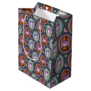 Eid & Ramadan Lanterns Seamless Pattern with Moon Medium Gift Bag