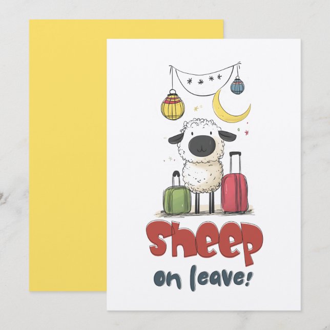 Eid Sheep on Leave | Fully Packed & Baaah-ck Later Invitation (Front/Back)
