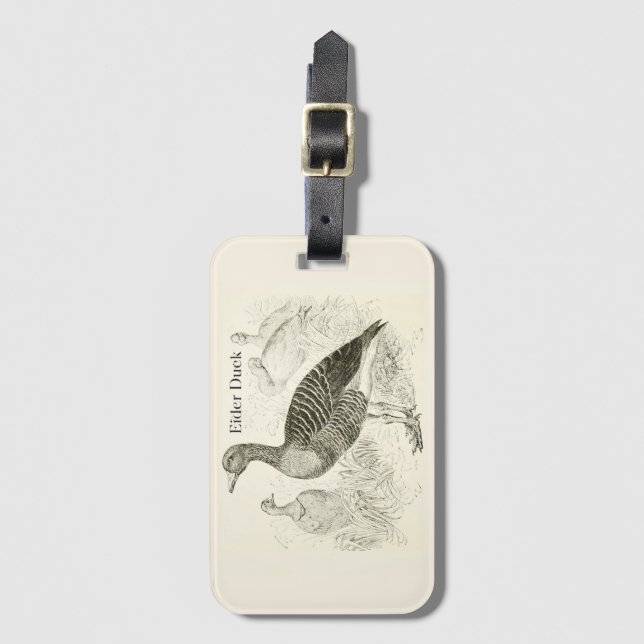  Eider Duck Luggage Tag (Front Vertical)