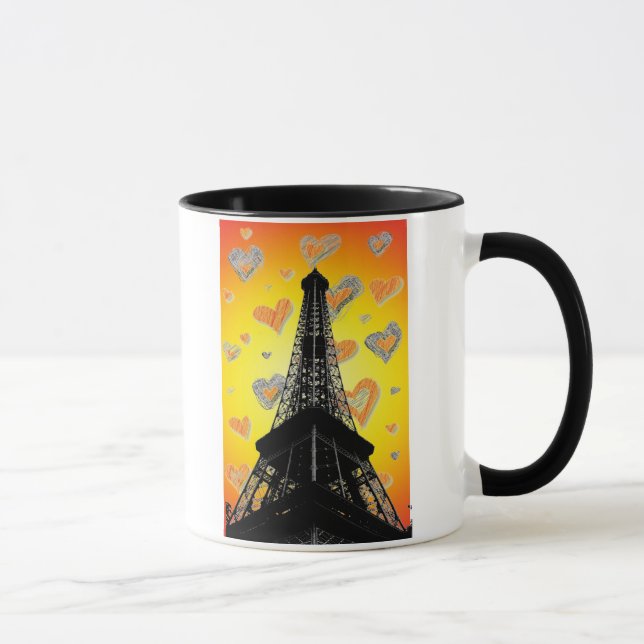 Eifel Tower Hearts Mug (Right)