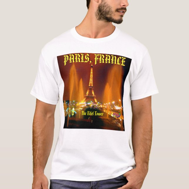 eifel tower, PARIS, FRANCE - Custo... - Customised T-Shirt (Front)
