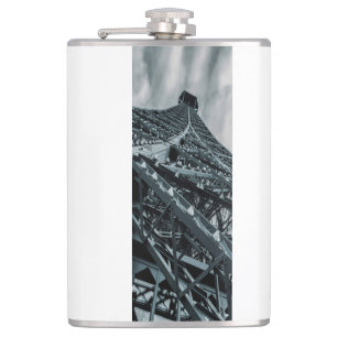 Eifel tower Paris Steel and the sky   Hip Flask