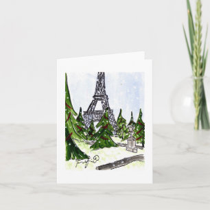 Eiffel Christmas Trees Card
