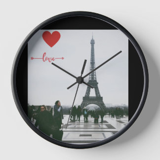 Eiffel Heart Love Clock
