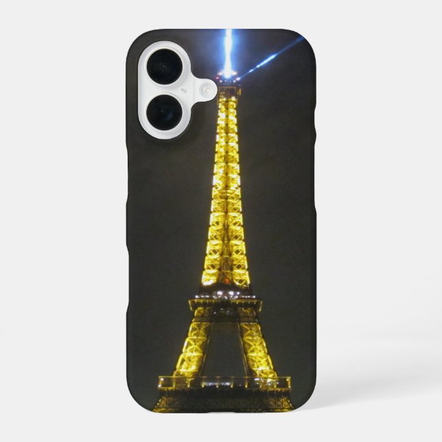 eiffel night iPhone 16 case (Back)