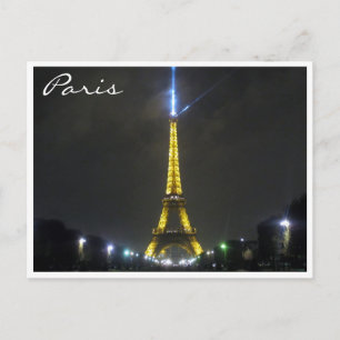 eiffel night lights postcard