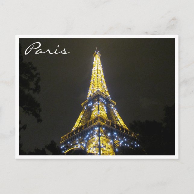 eiffel night sparkles postcard (Front)