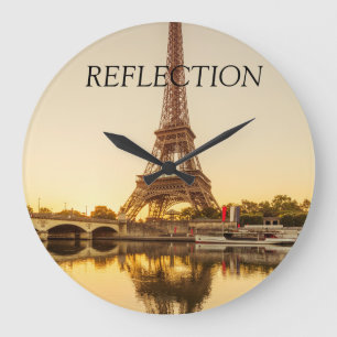 Eiffel Reflections Large Clock