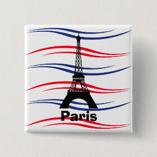Eiffel Tower 15 Cm Square Badge