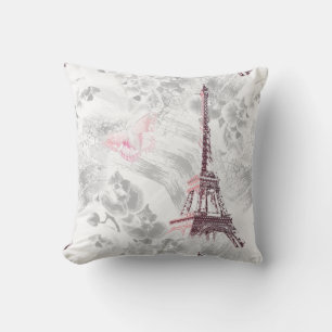 Eiffel tower against the background of orchids cushion