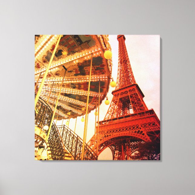 Eiffel Tower and Carrousel Canvas Print (Front)