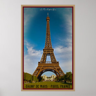 Eiffel Tower and Champ de Mars Poster
