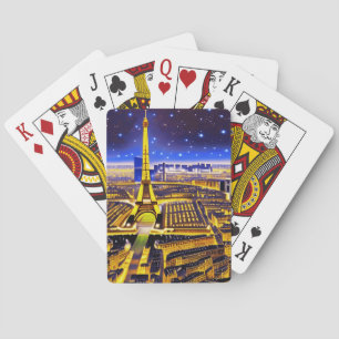 Eiffel Tower and Paris Under the Stars Playing Cards