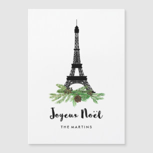 Eiffel Tower and Pine Modern Joyeux Noel