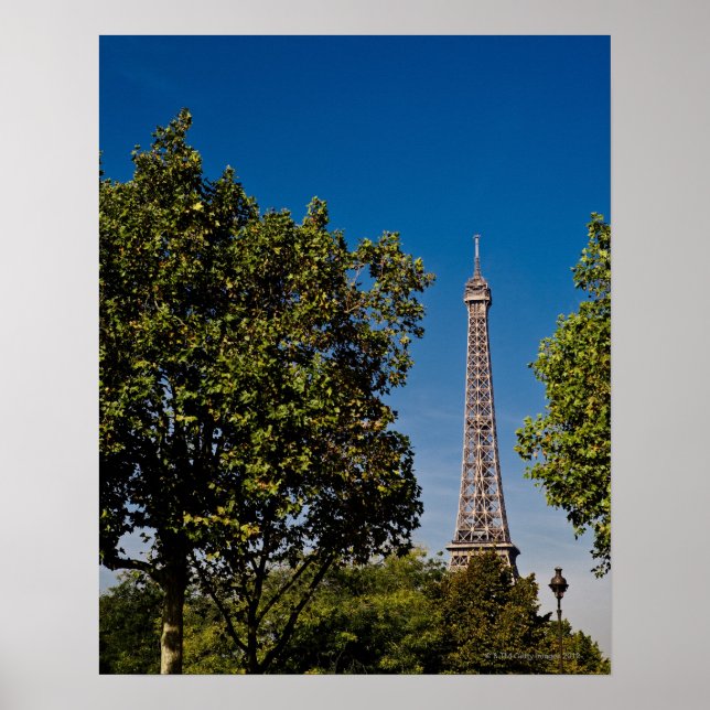 Eiffel Tower and trees, Paris, france Poster (Front)