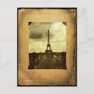 Eiffel Tower Antiqued Scrapbook Page Postcard