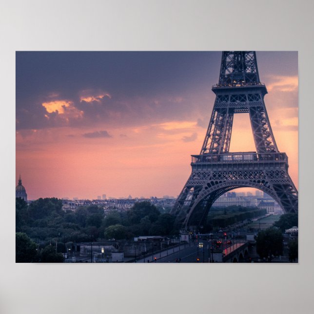 Eiffel Tower at Dusk Poster (Front)