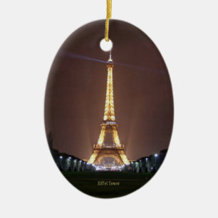 Eiffel Tower at Night Ceramic Tree Decoration