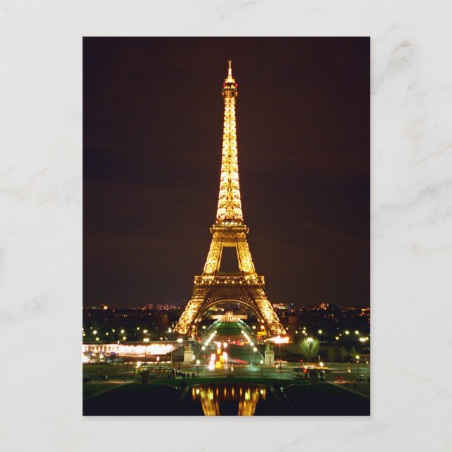Eiffel Tower at Night - Colour Postcard (Front)