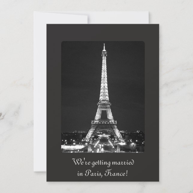 Eiffel Tower at Night Invitation (Front)