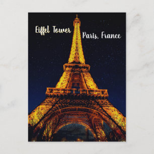 Eiffel Tower at Night – Paris Postcard