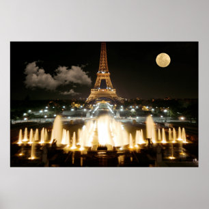 Eiffel Tower at Night Poster