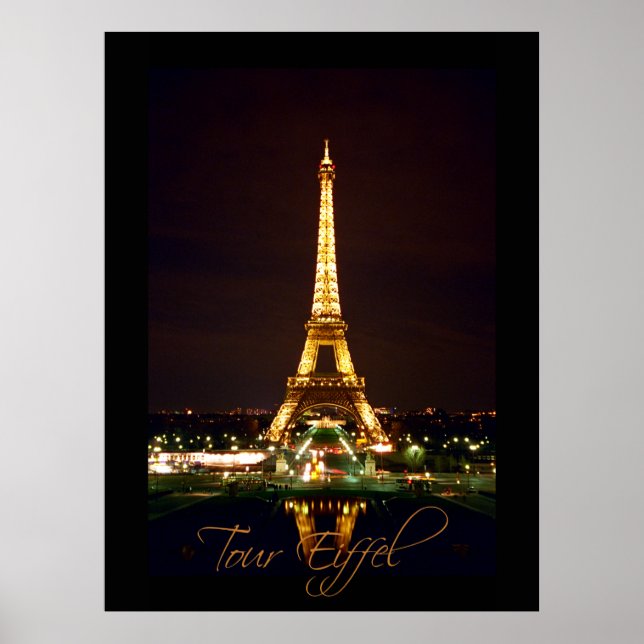 Eiffel Tower at Night Poster (Front)