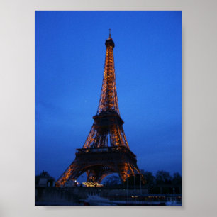 Eiffel Tower at Night Poster