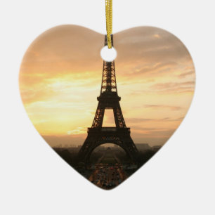 Eiffel Tower at Sunrise from the Trocadero Ceramic Tree Decoration