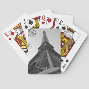 Eiffel Tower b/w Playing Cards