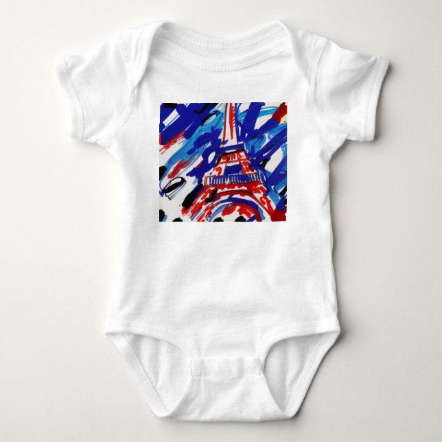 Eiffel Tower Baby Bodysuit (Front)