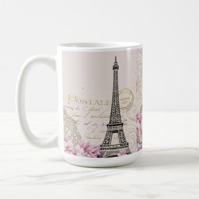 Eiffel Tower Best Wedding Destination Paris Europe Coffee Mug (Left)