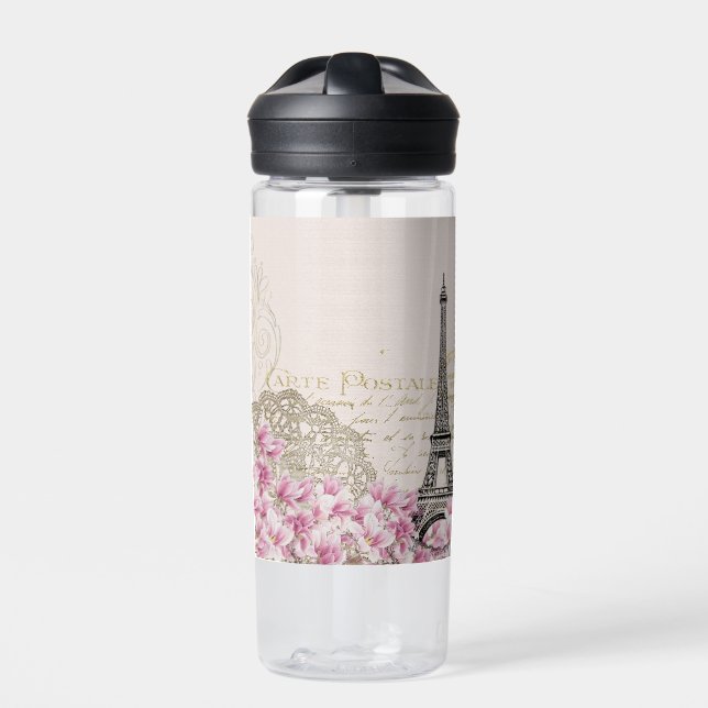 Eiffel Tower Best Wedding Destination Paris Europe Water Bottle (Front)