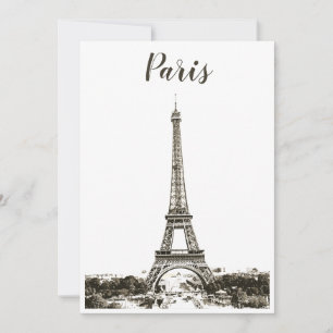 Eiffel tower black and white