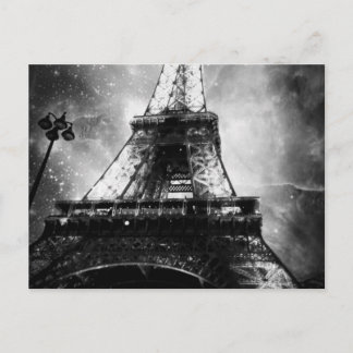 Eiffel Tower, Black and White Postcard