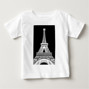 Eiffel Tower Black White Image Baby T-Shirt