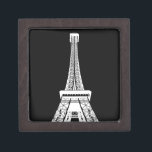 Eiffel Tower Black White Image Keepsake Box<br><div class="desc">Paris Eiffel Tower Black and White Artwork Image</div>
